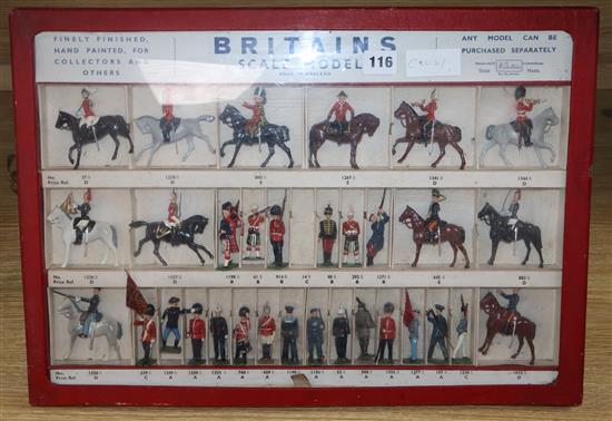 A Britains scale model display case W.54.5cm, H.38